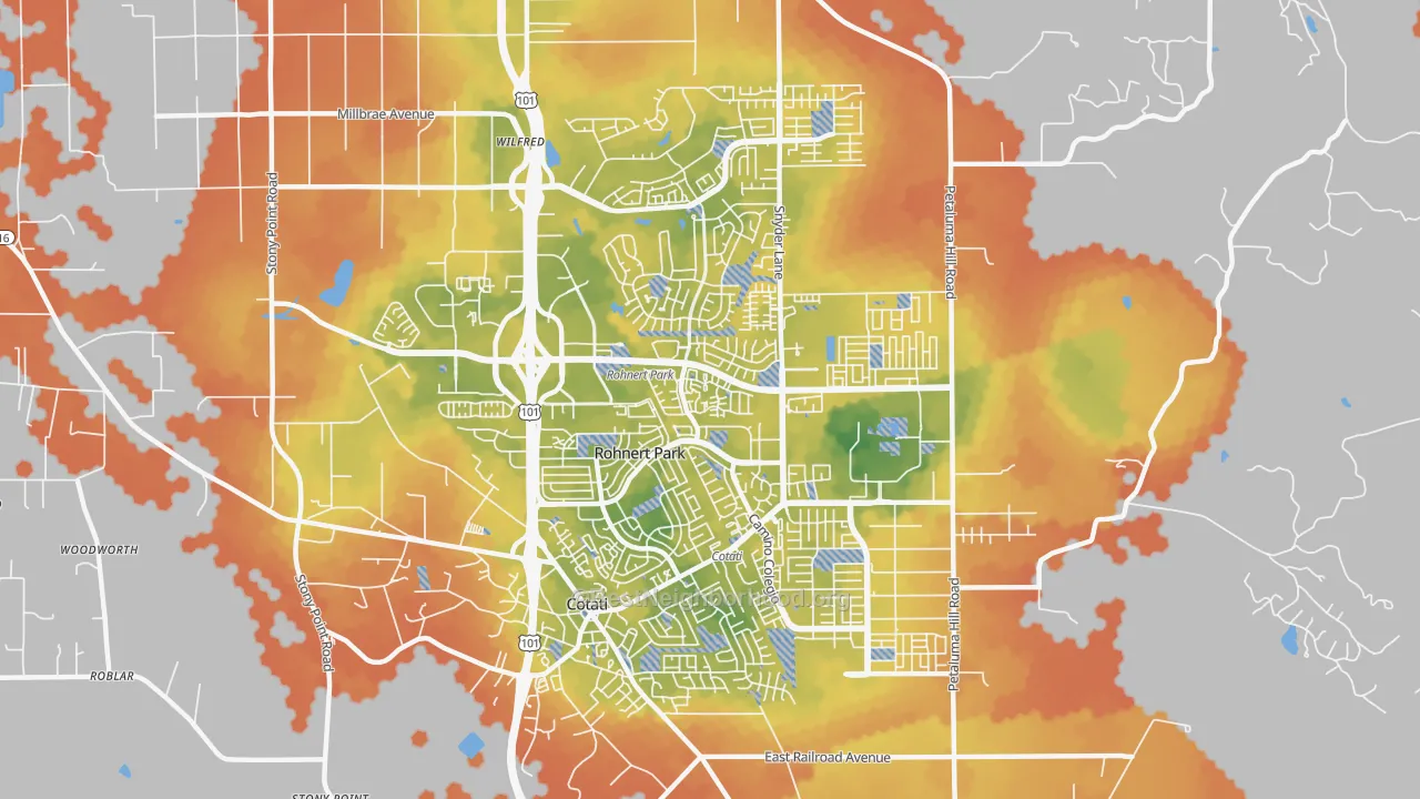 Bike Grade map of 94928, CA