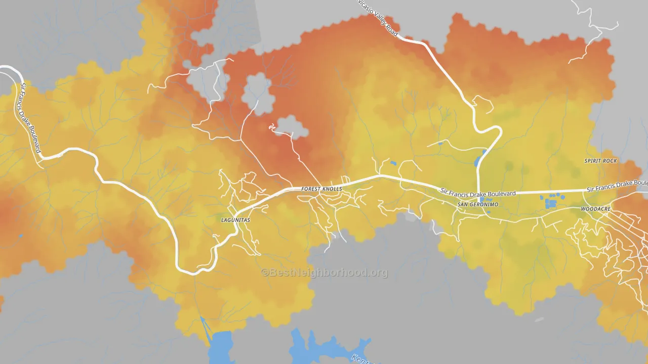 Bike Grade map of 94933, CA