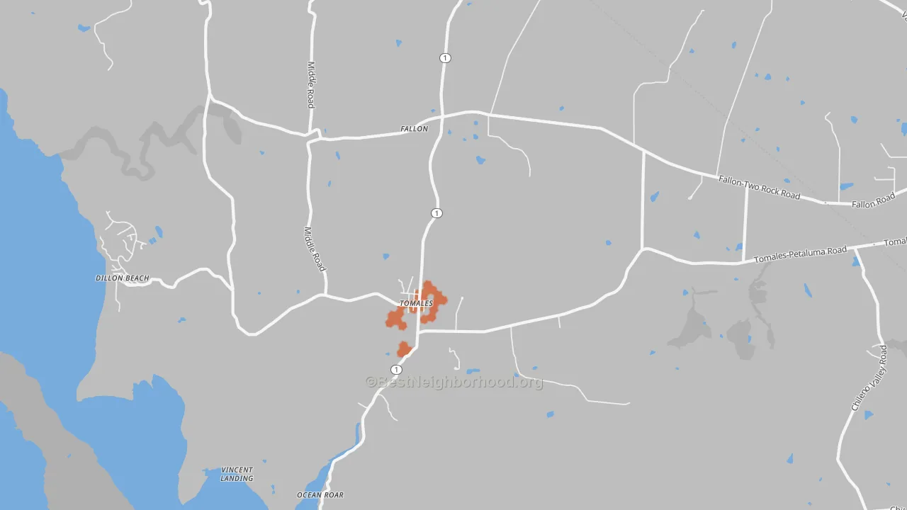 Bike Grade map of 94971, CA