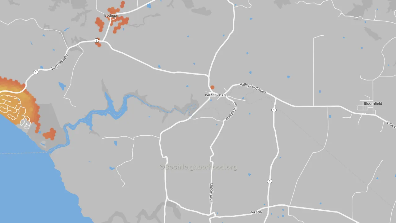 Bike Grade map of 94972, CA