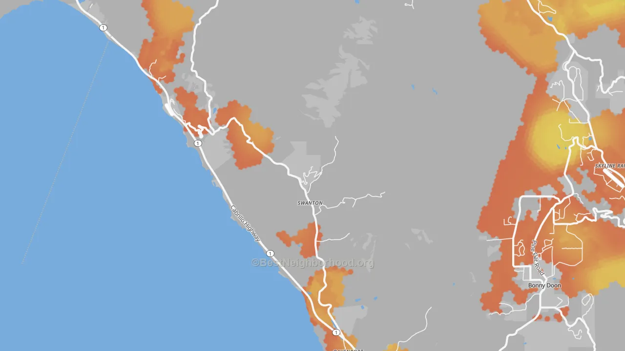 Bike Grade map of 95017, CA