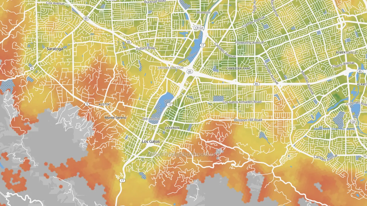Bike Grade map of 95032, CA