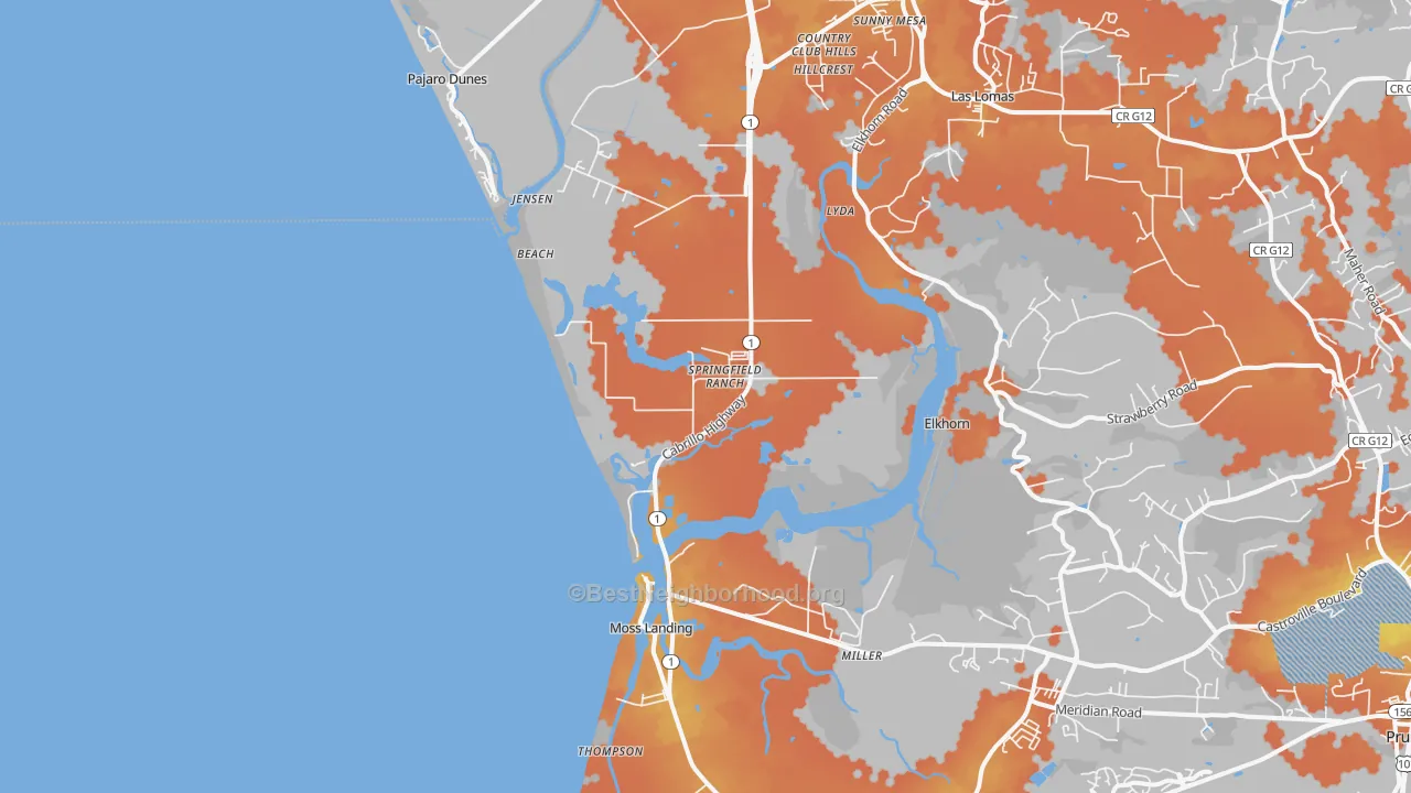 Bike Grade map of 95039, CA