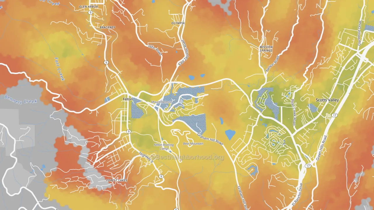 Bike Grade map of 95041, CA