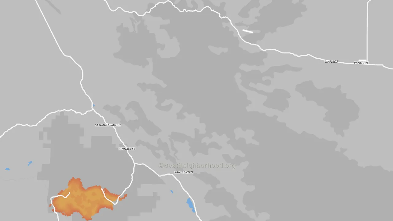 Bike Grade map of 95043, CA