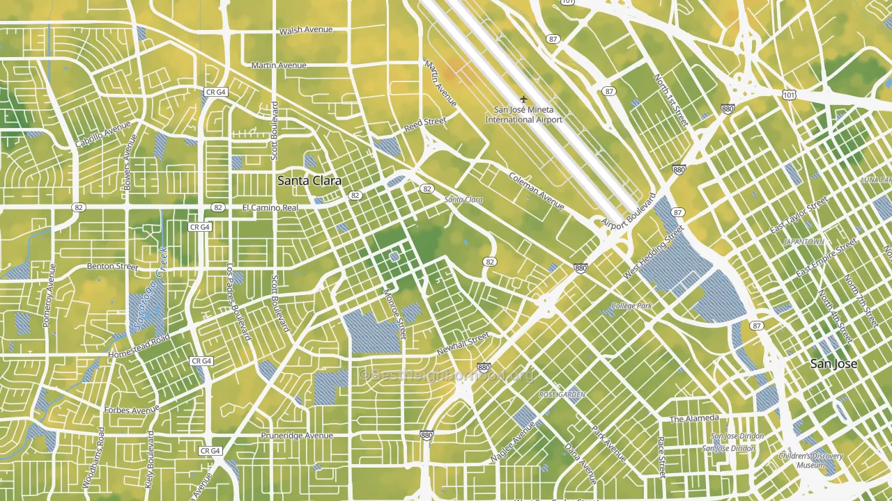 Bike Grade map of 95053, CA