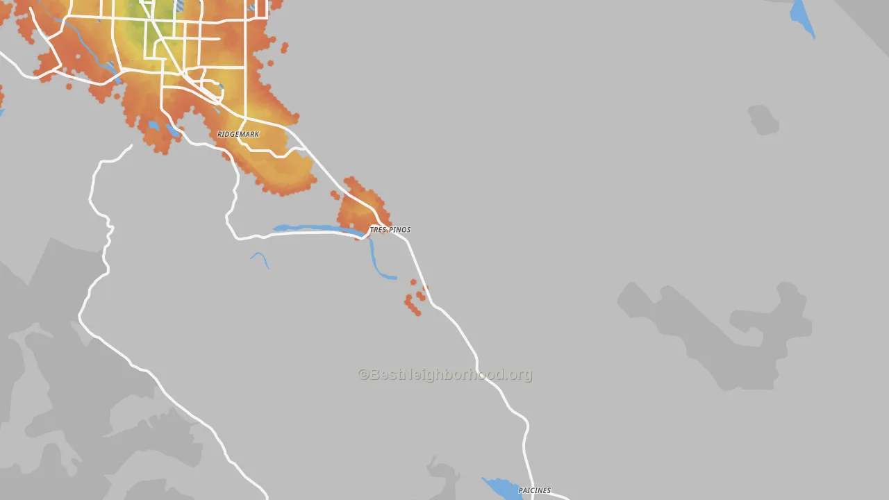 Bike Grade map of 95075, CA