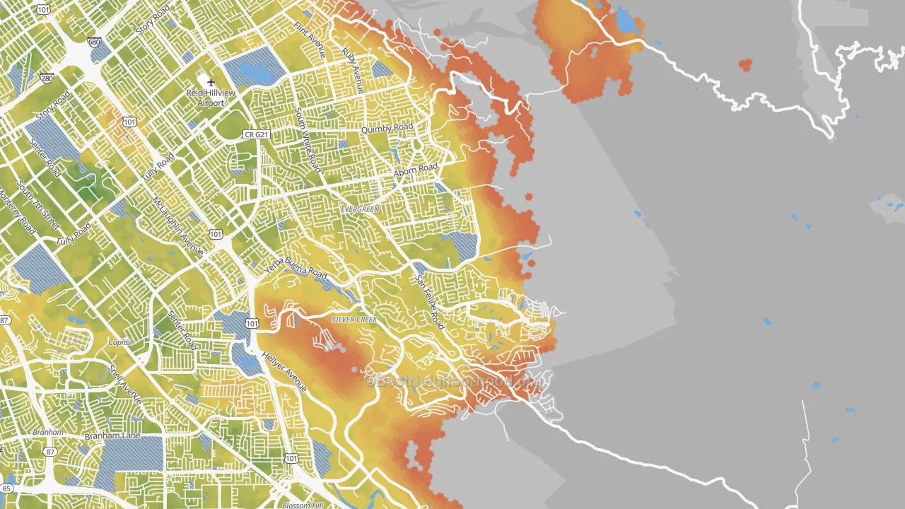 Bike Grade map of 95135, CA
