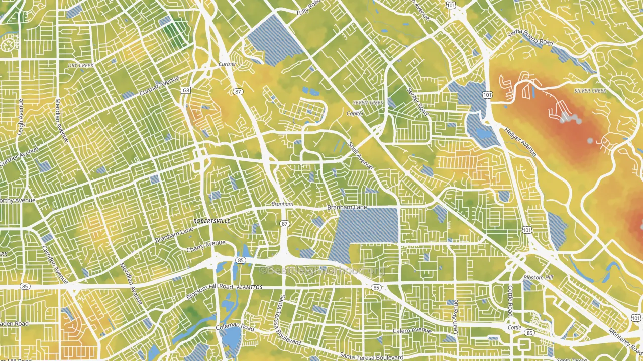Bike Grade map of 95136, CA
