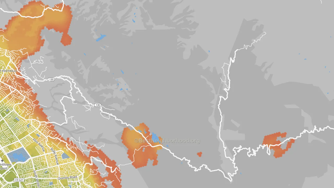 Bike Grade map of 95140, CA