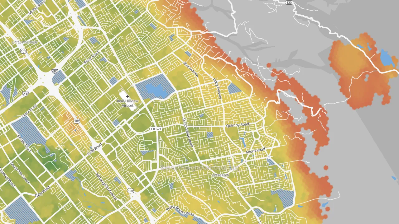 Bike Grade map of 95148, CA