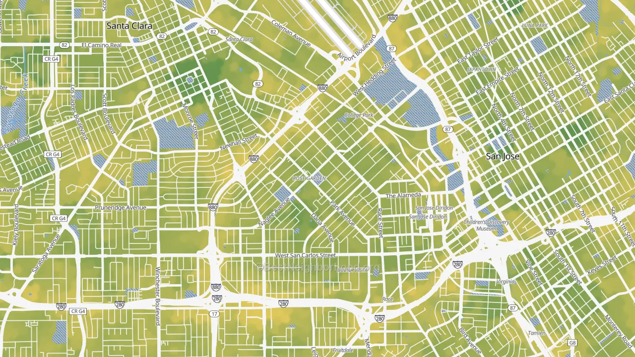 Bike Grade map of 95191, CA