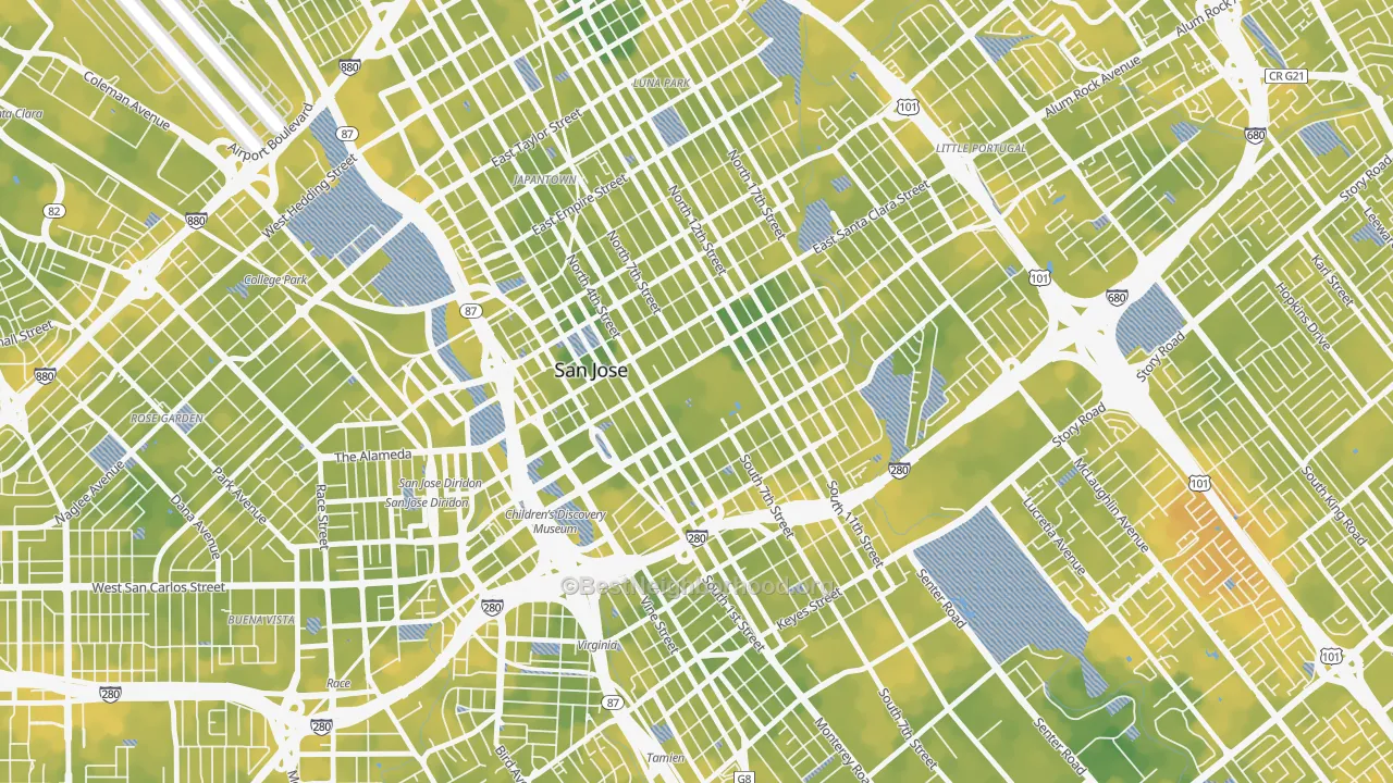 Bike Grade map of 95192, CA