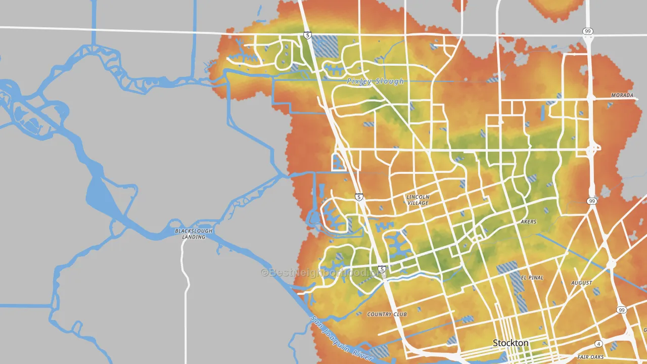 Bike Grade map of 95219, CA