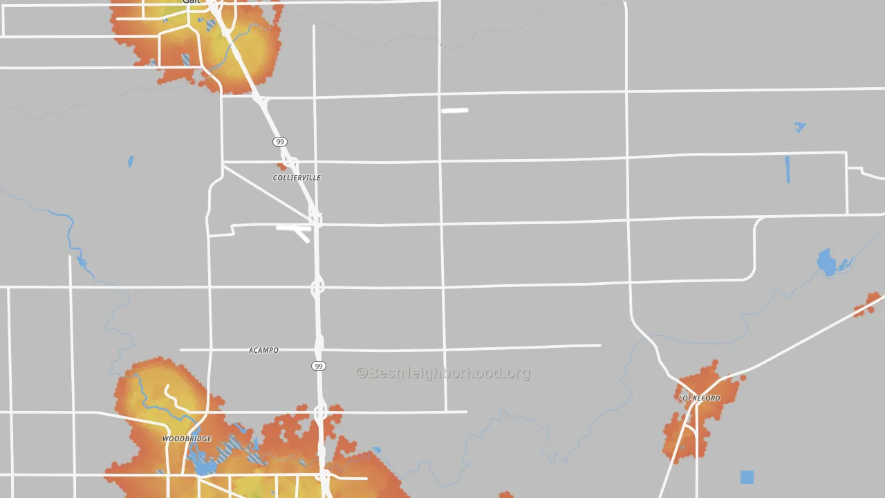 Bike Grade map of 95220, CA