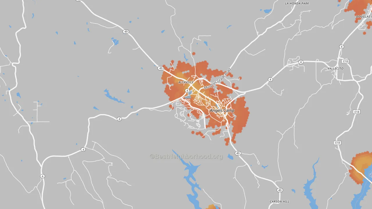 Bike Grade map of 95222, CA