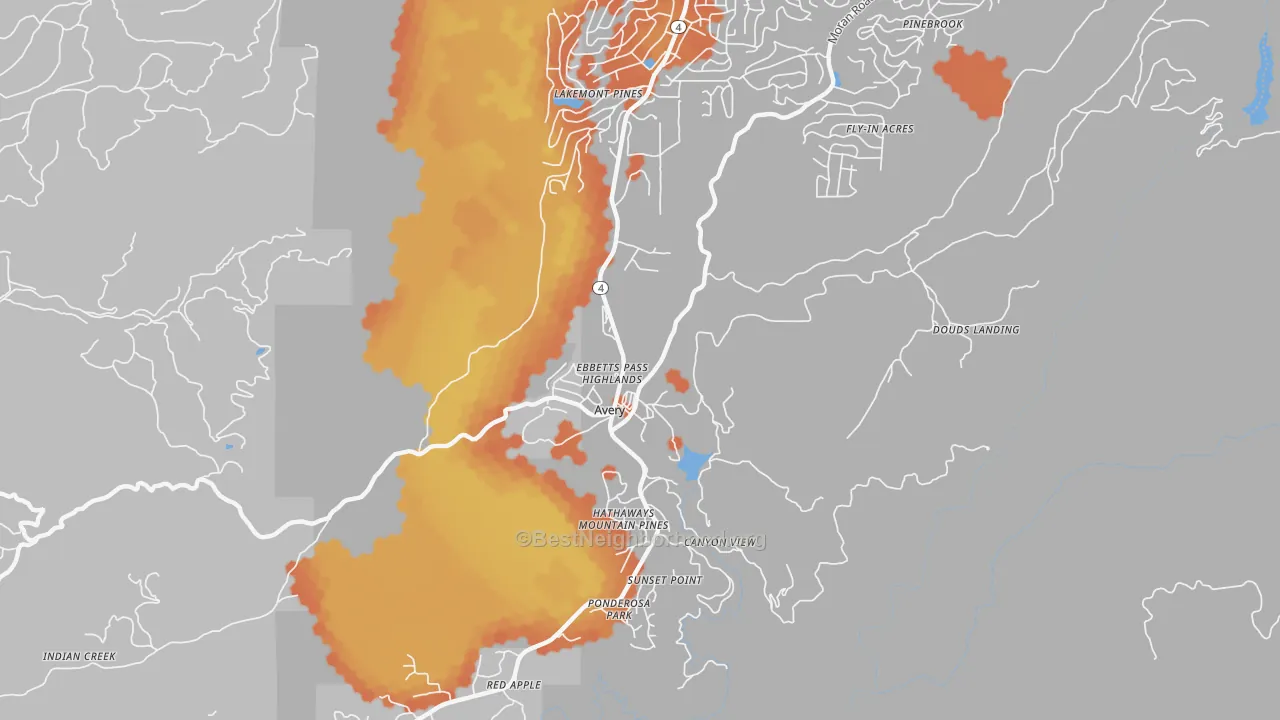 Bike Grade map of 95224, CA