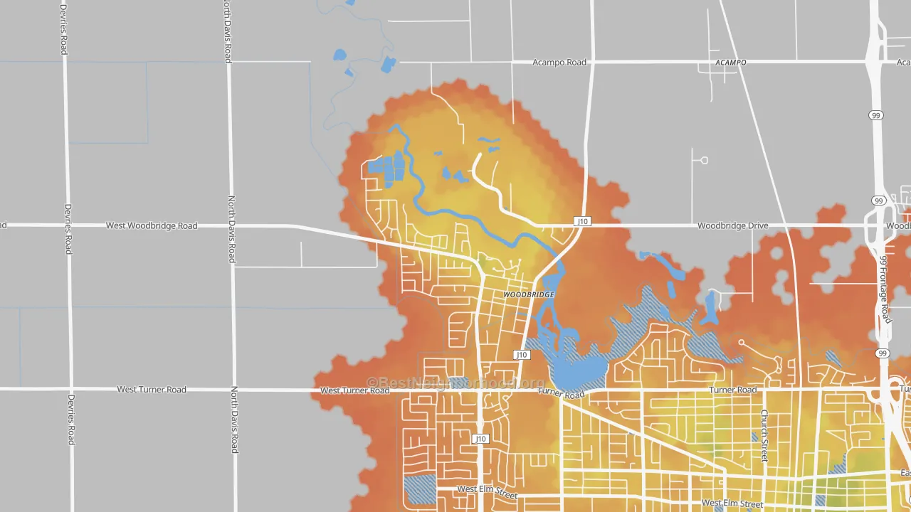 Bike Grade map of 95258, CA