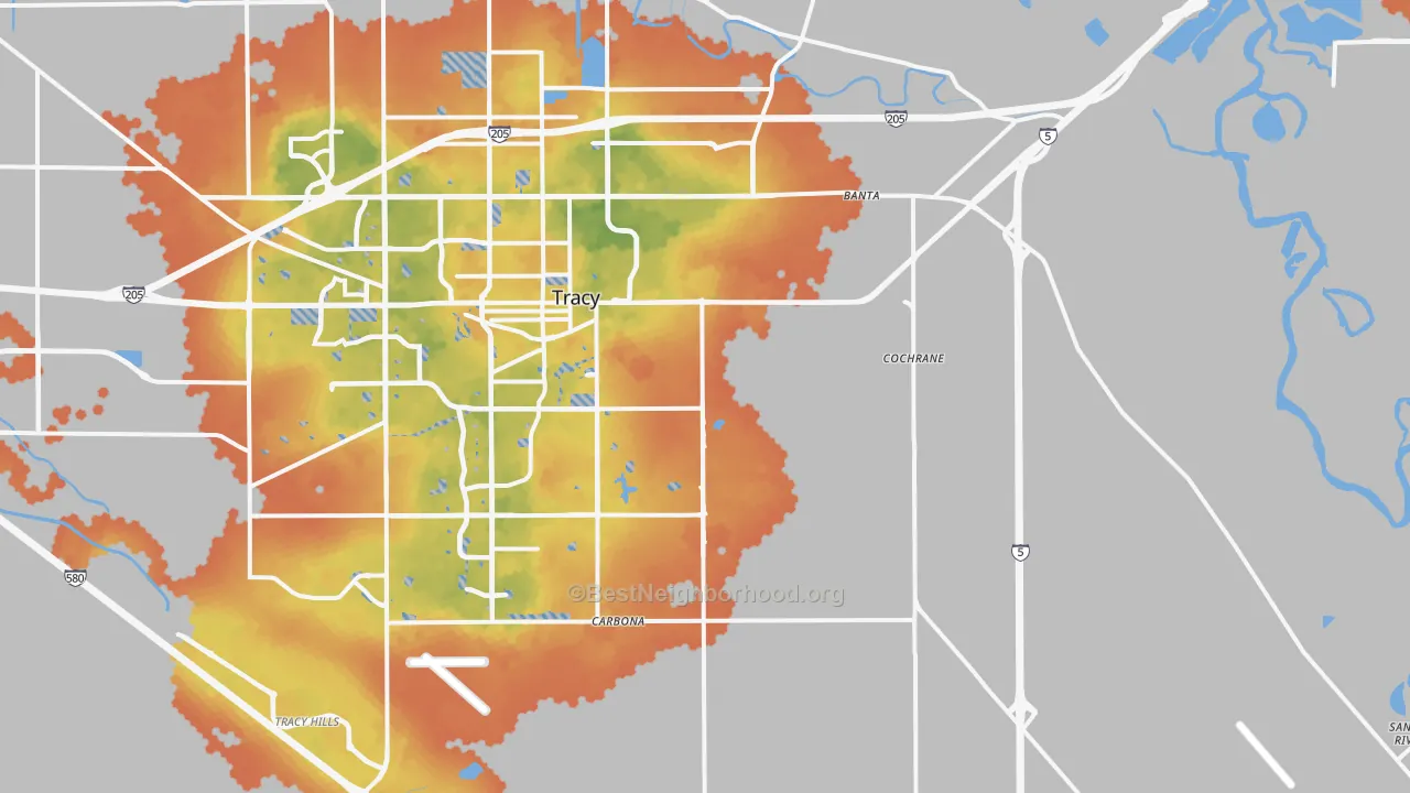 Bike Grade map of 95304, CA