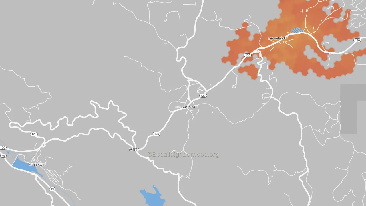 Bike Grade map of 95305, CA