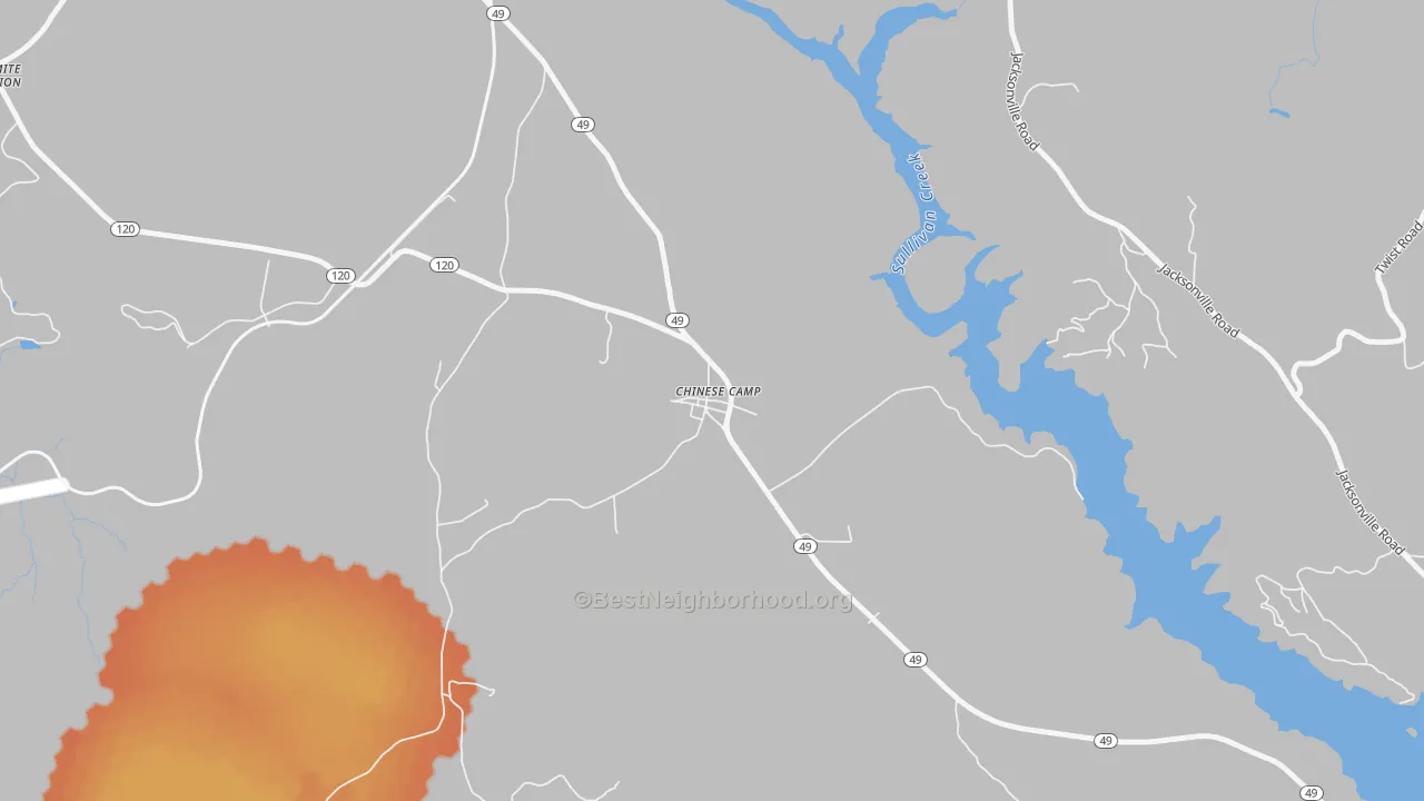 Bike Grade map of 95309, CA