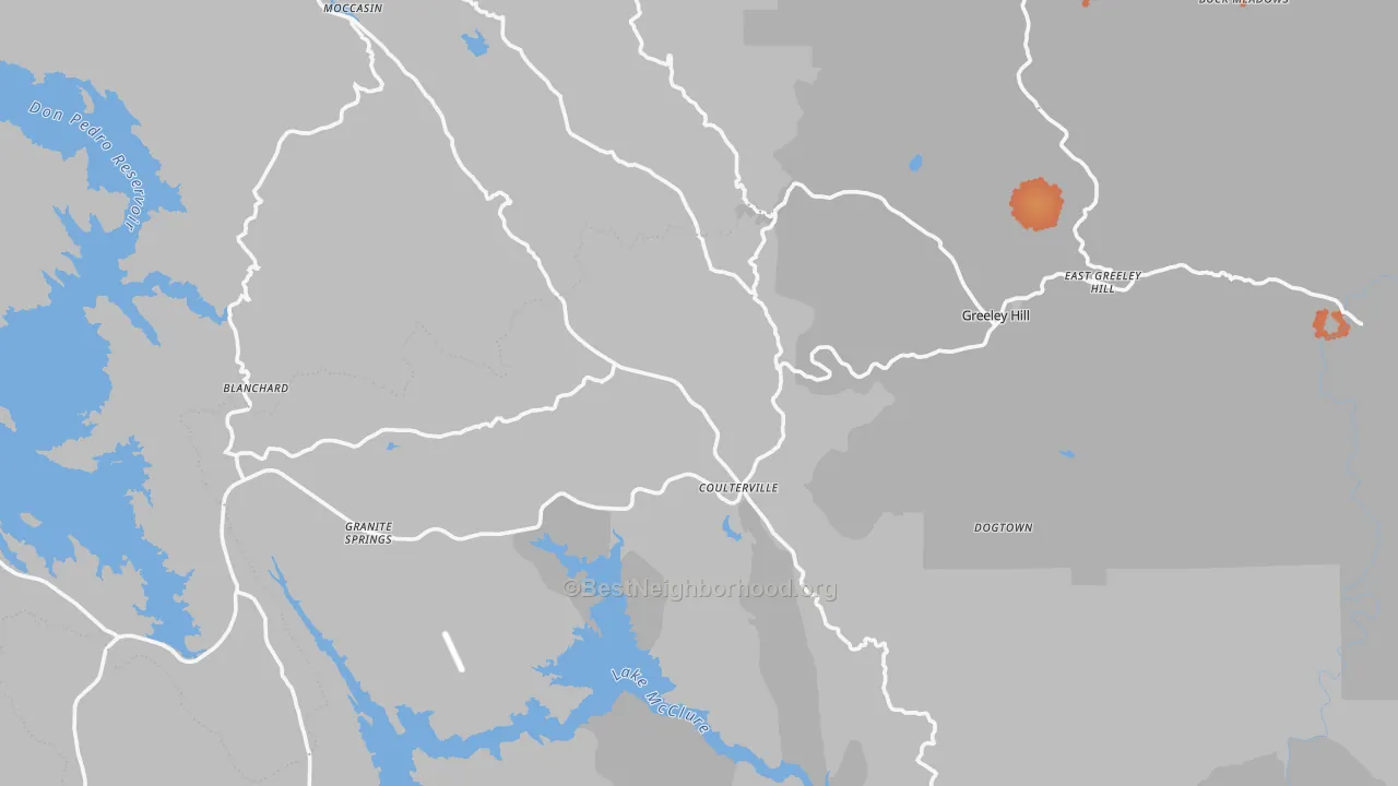 Bike Grade map of 95311, CA