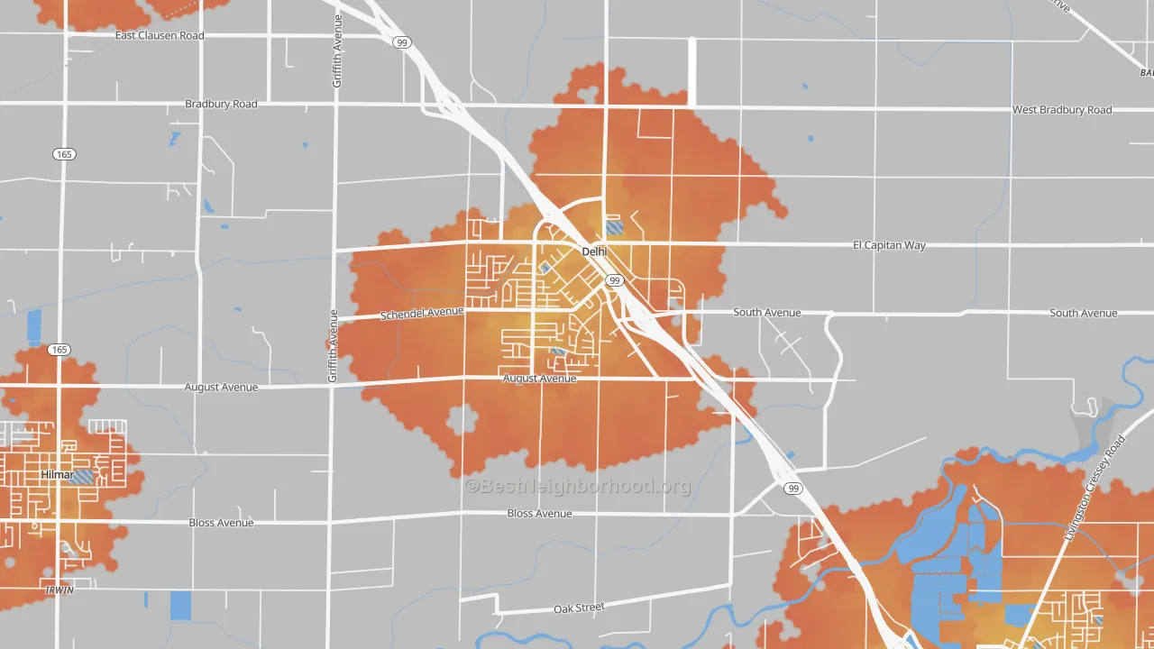 Bike Grade map of 95315, CA