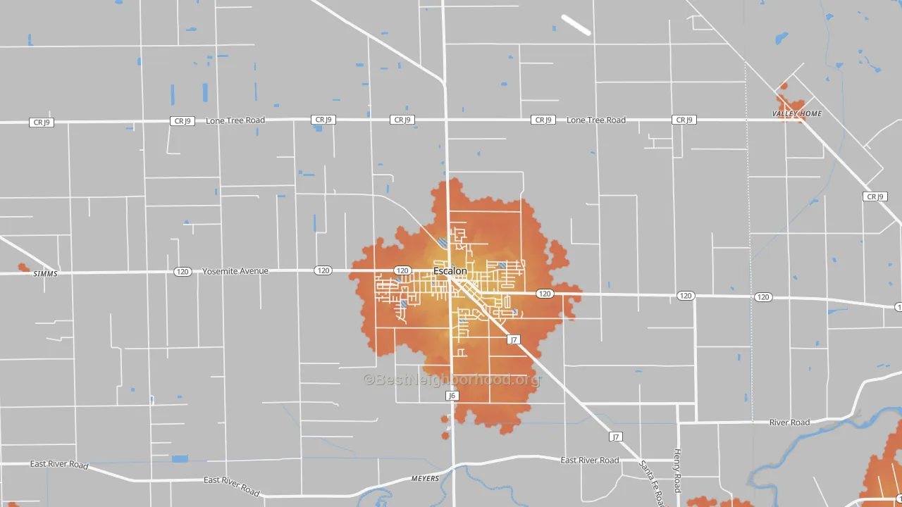 Bike Grade map of 95320, CA