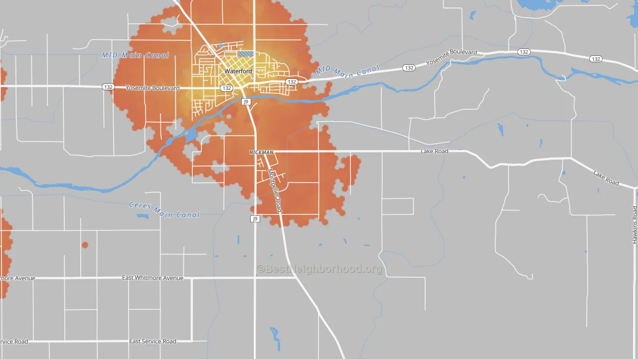 Bike Grade map of 95323, CA