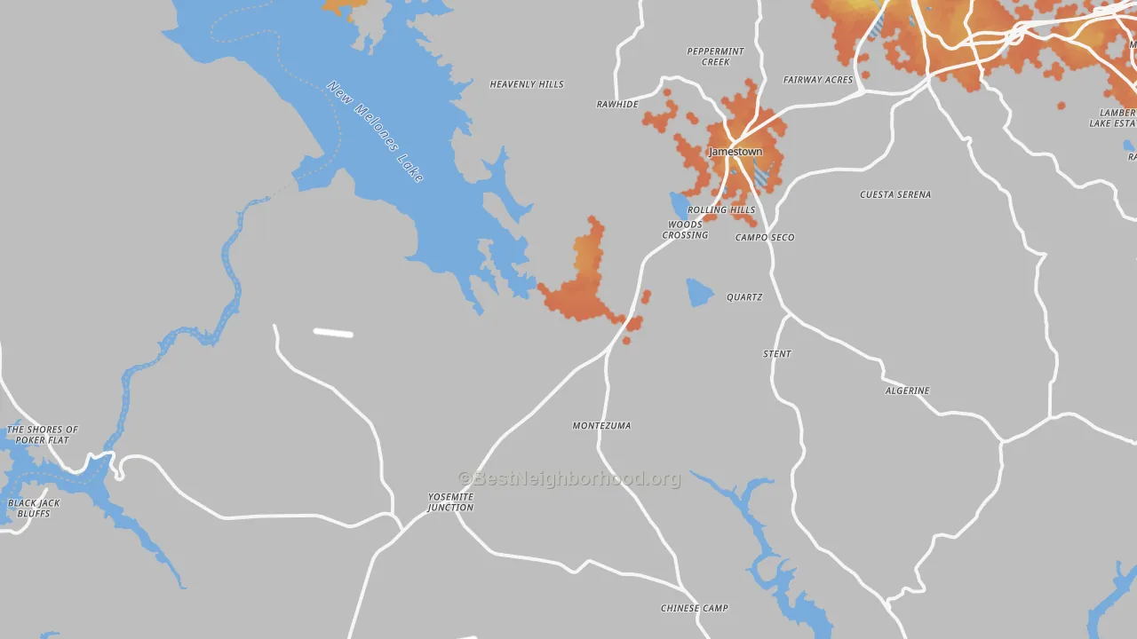 Bike Grade map of 95327, CA
