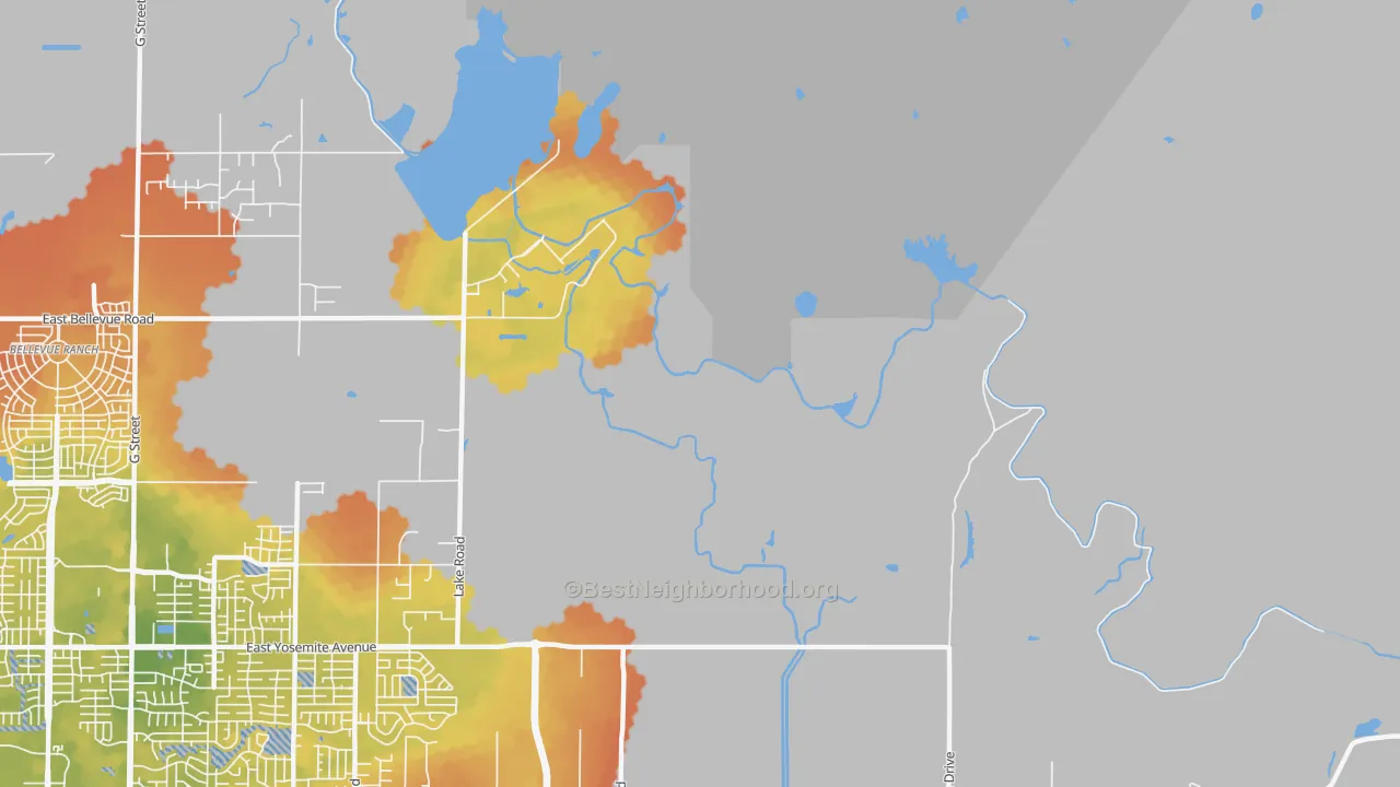 Bike Grade map of 95343, CA