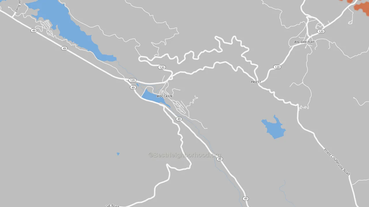 Bike Grade map of 95347, CA
