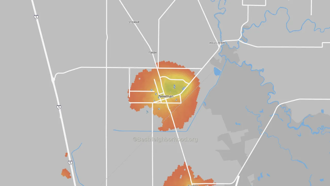 Bike Grade map of 95360, CA