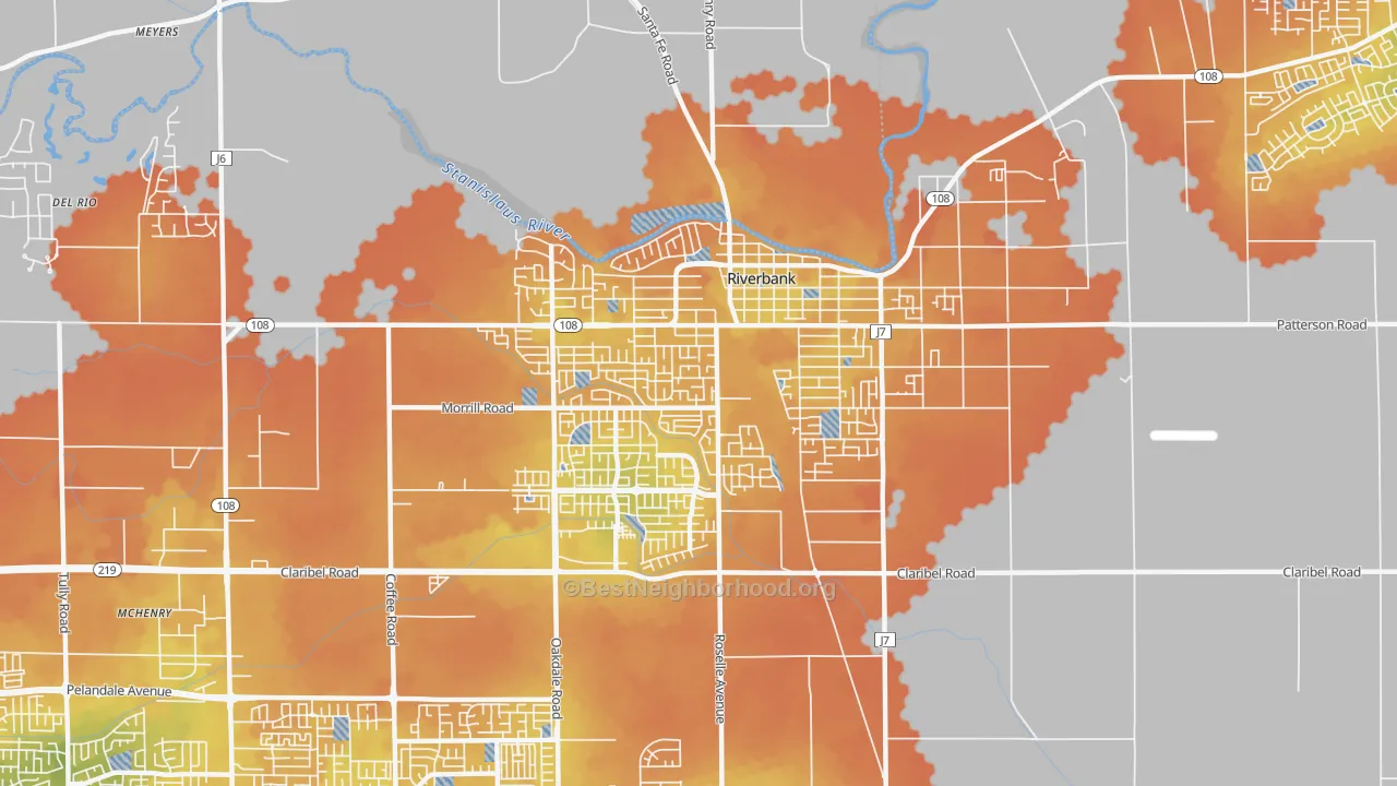 Bike Grade map of 95367, CA