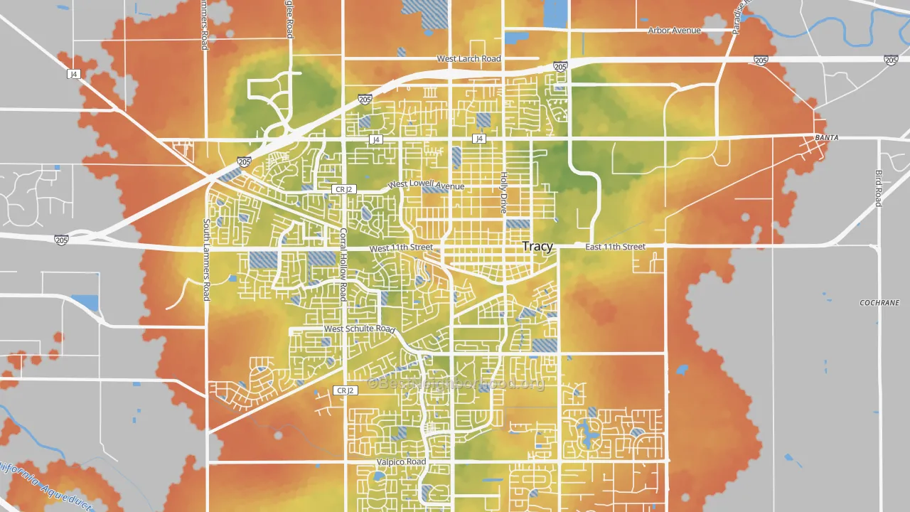 Bike Grade map of 95376, CA