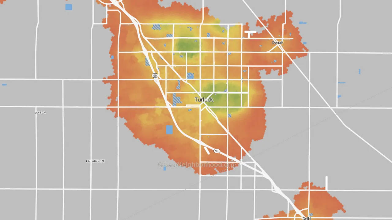Bike Grade map of 95380, CA