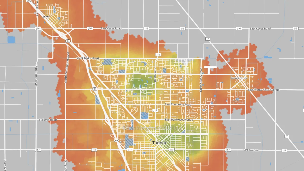 Bike Grade map of 95382, CA