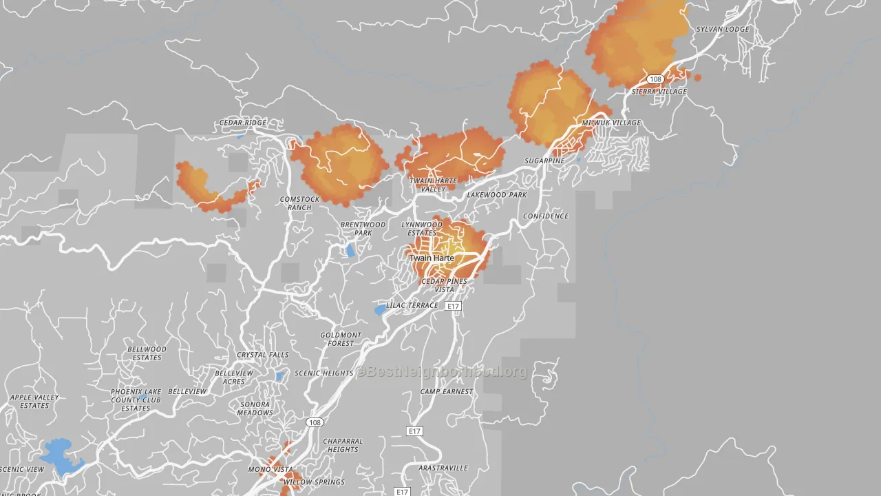 Bike Grade map of 95383, CA