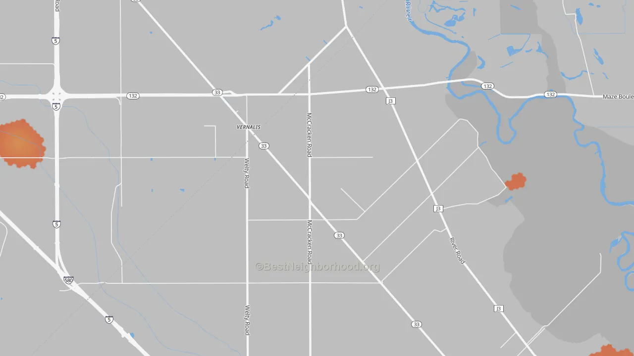 Bike Grade map of 95385, CA