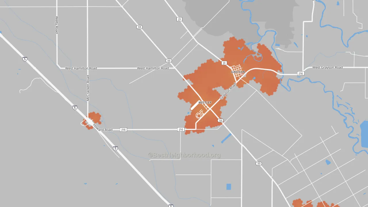 Bike Grade map of 95387, CA
