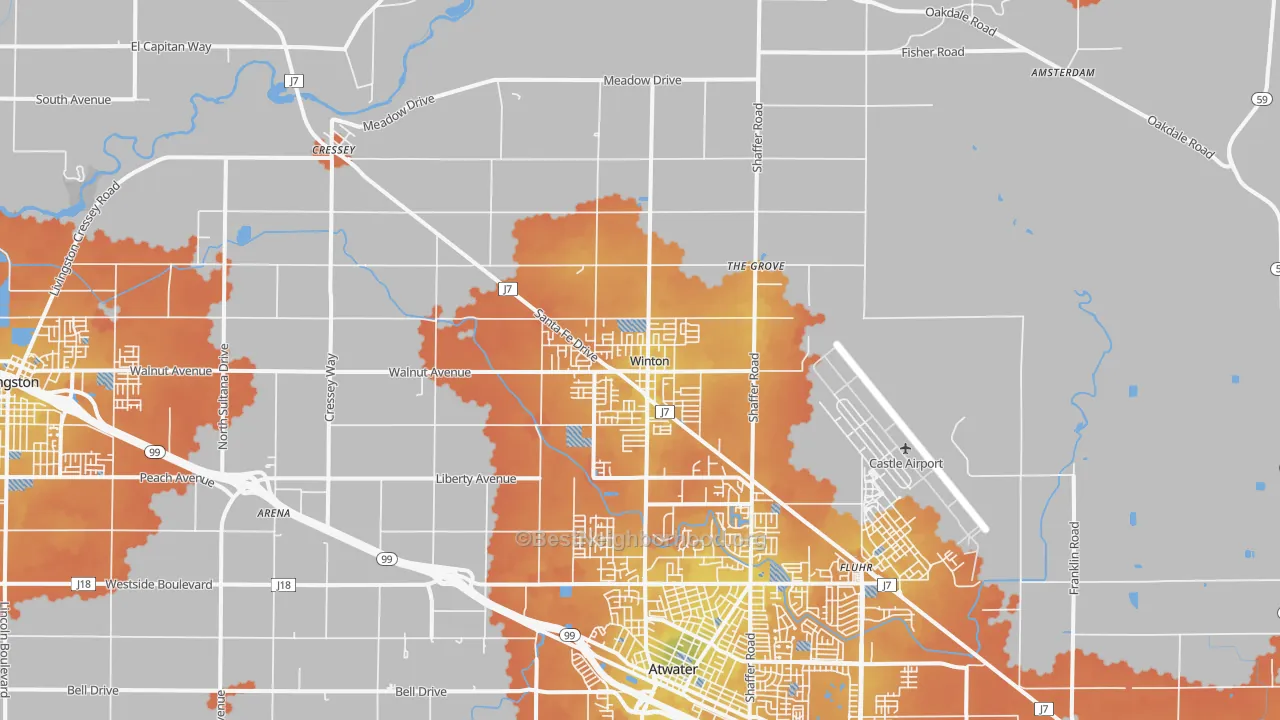 Bike Grade map of 95388, CA