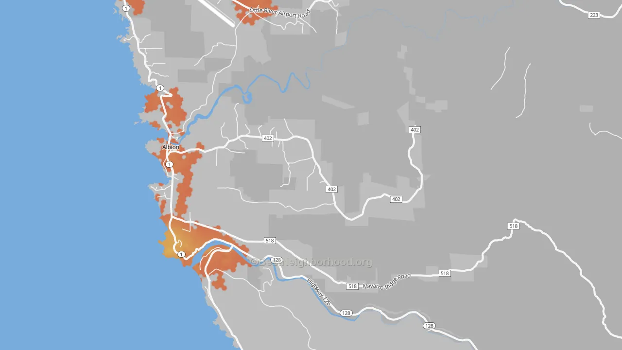 Bike Grade map of 95410, CA