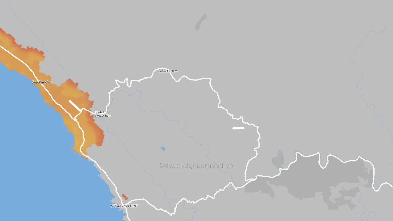 Bike Grade map of 95412, CA
