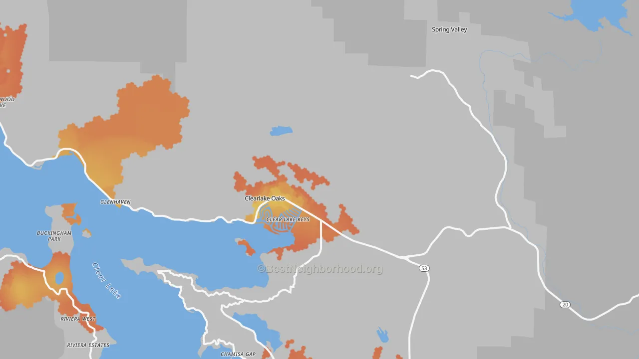 Bike Grade map of 95423, CA
