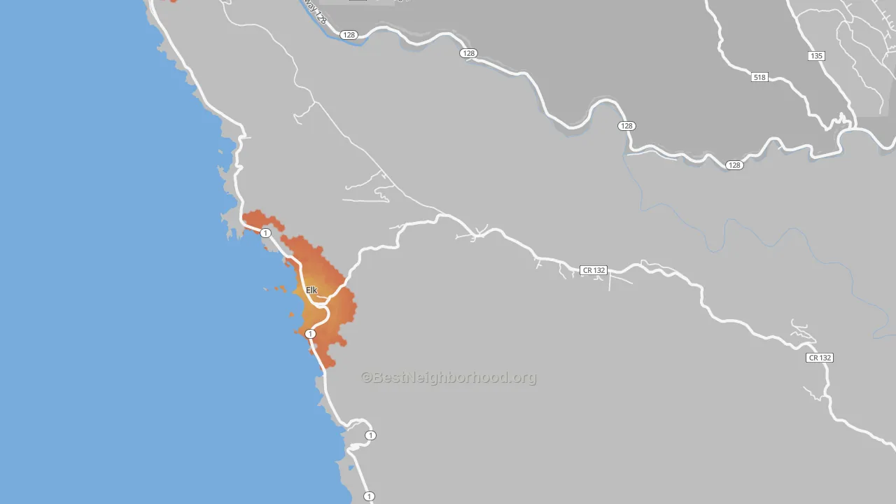 Bike Grade map of 95432, CA