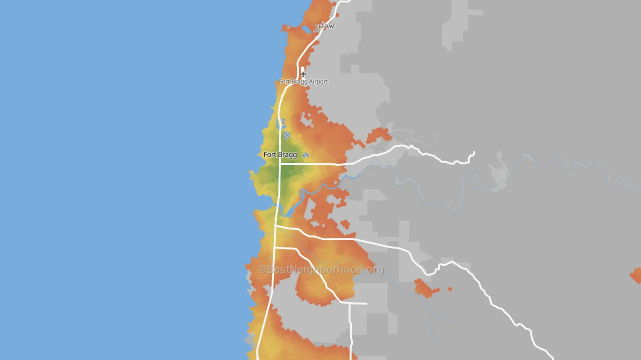 Bike Grade map of 95437, CA