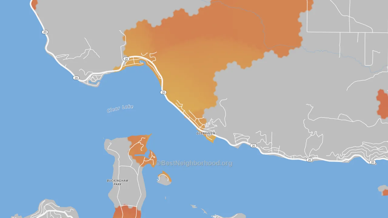 Bike Grade map of 95443, CA