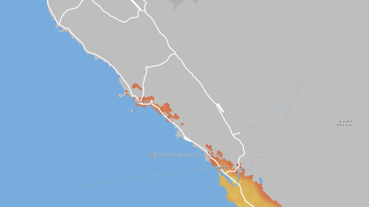 Bike Grade map of 95445, CA