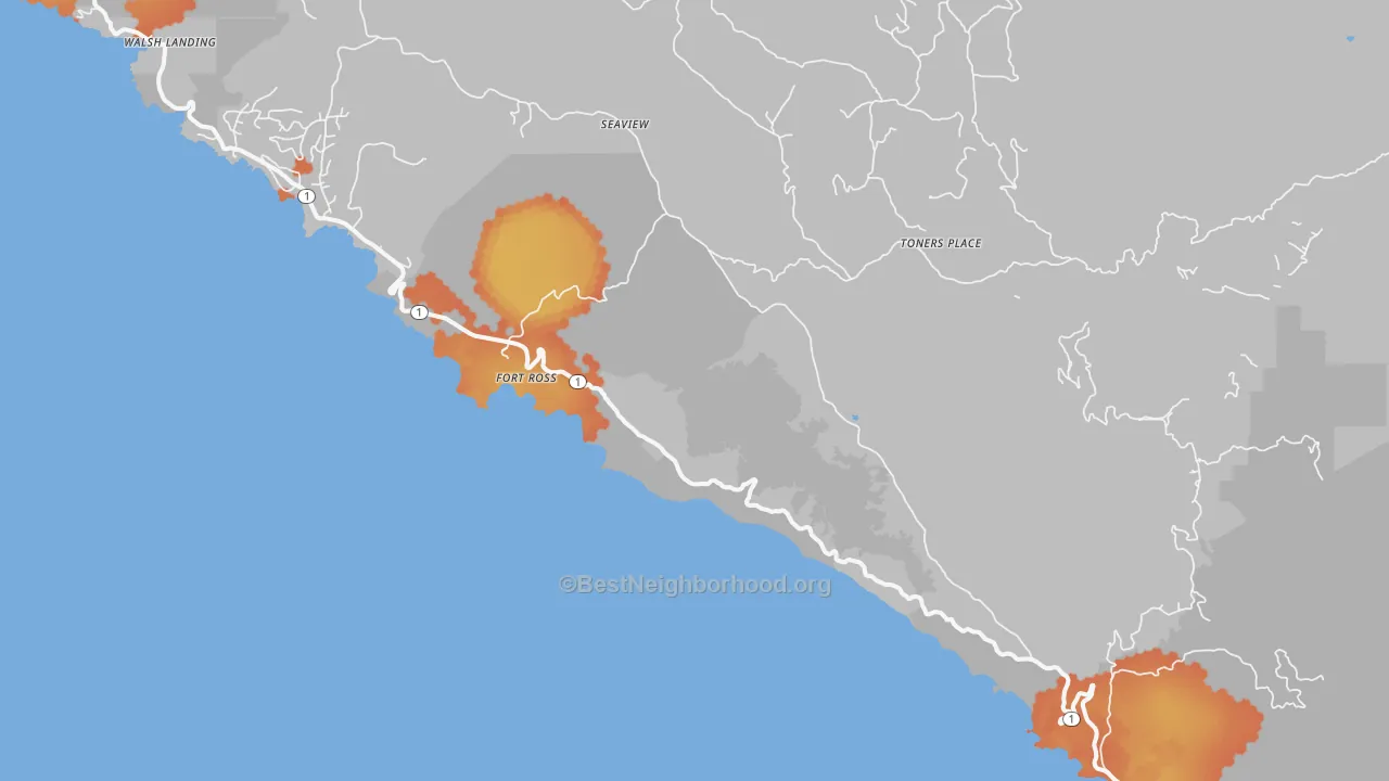 Bike Grade map of 95450, CA