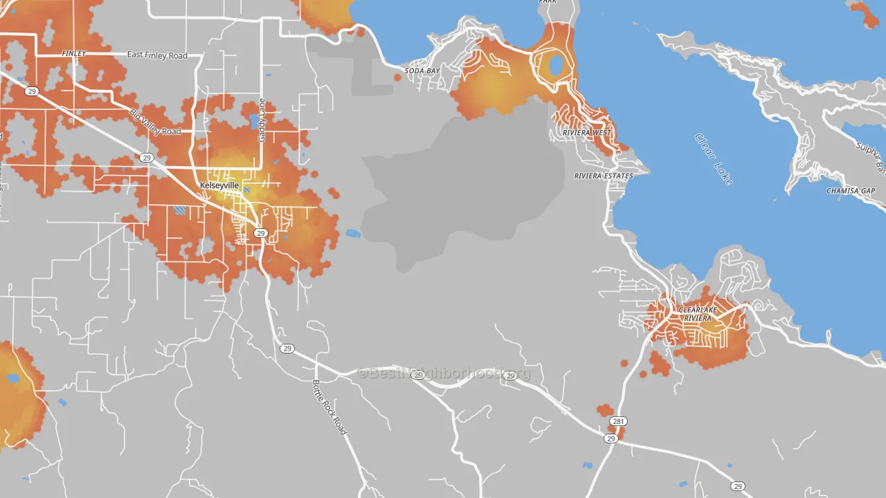 Bike Grade map of 95451, CA